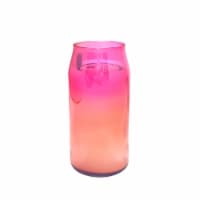 HD 12oz Iridescent Tall Cylinder Glass Candle Pink Perspective: Main