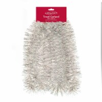 Holiday Home 10' Iridescent Loop with Silver Needle Tinsel Garland Christmas Decoration Perspective: Main