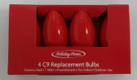 Holiday Home C9 Replacement Bulbs Red 4 pk Christmas Decorations Perspective: Main