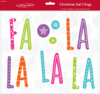 Holiday Home Fa La La La Gel Window Cling Christmas Décor Perspective: Main