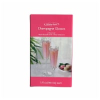 Holiday Home Valentine's Day Heart Shaped Flute Clear Iridescent Champagne Glasses Perspective: Main