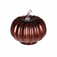 Holiday Home 6" Purple LED Mercury Glass Pumpkin Fall Décor Perspective: Main