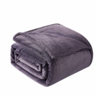 Modavari Home Fashions Full / Queen Rolled Blanket - Dark Gray Perspective: Main
