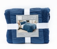 HD Designs® 3 Piece Jacquard Stripe Duvet Cover Set - Blue Perspective: Main