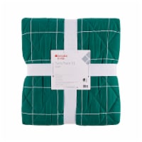Everyday Living® Microfiber Windowpane Quilt Twin XL - Green Perspective: Main