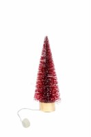 Holiday Home 13.2" Bottle Brush Christmas Tree With Light - Red