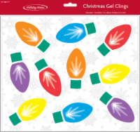 Holiday Home Christmas Bulbs Gel Window Cling Holiday Décor Perspective: Main