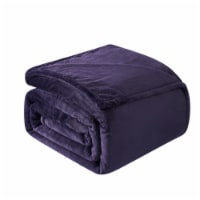 Modavari Home Fashions King Rolled Blanket - Dark Blue Perspective: Main