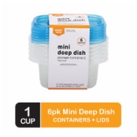 Smart Way™ BPA-Free Plastic Mini Deep Dish Food Storage Container - 6 pack