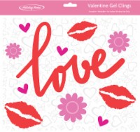 Holiday Home Love Lips Valentine's Gel Clings Perspective: Main