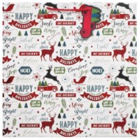 Holiday Home Be Merry Large Square Christmas Gift Bag