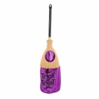 Holiday Home Halloween Purple Loot Scoop Broom Treat Bag