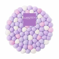 Holiday Home Felt Pom Pom Trivet - Lavender Perspective: Main