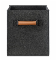 Everyday Living Fabric Drawer Felt with Leather Handle - Dark Gray Perspective: Main