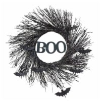 Holiday Home LED Black Boo Wreath Perspective: Main