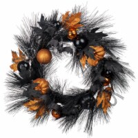 Holiday Home 22" Pumpkin Wreath Halloween Decor Perspective: Main