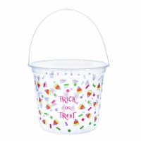 Holiday Home Candy Corn Jumbo Halloween Treat Bucket - White Perspective: Main