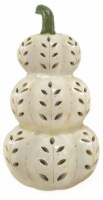 Holiday Home 20" Triple Stacked White Pumpkin Halloween Décor Perspective: Main