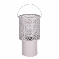 HD Designs Outdoors White Metal Stamp Pattern Lantern Perspective: Main
