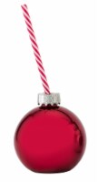 Holiday Home Christmas Figural Ornament Sipper Drinking Glass - Red