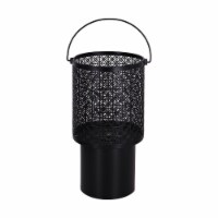 HD Designs Outdoors Black Metal Stamp Pattern Lantern