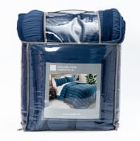 HD Designs® 3 Piece Jacquard Stripe Comforter Set - Blue Perspective: Main