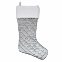 Holiday Home Beaded Christmas Stockings - Silver Perspective: Main