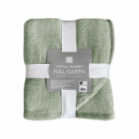 HD Designs Chenille Sherpa Blanket Full/Queen - Green Perspective: Main