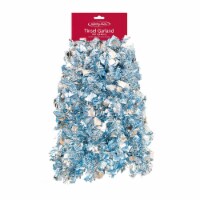 Holiday Home 10' Ice Blue and Silver Tinsel Garland Christmas Decoration Perspective: Main