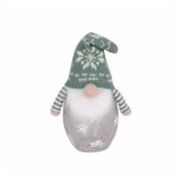 Holiday Home 11" LED Crackle Glass Gnome Christmas Décor - Green Snowflake