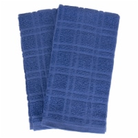 Everyday Living Solid Waffle Kitchen Towels - Palace Blue