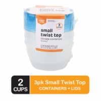 Smart Way™ BPA-Free Plastic Small Twist Top Food Storage Container - 3 pack