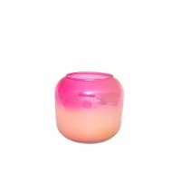 HD 6oz Iridescent Short Rounded Glass Candle Pink Perspective: Main