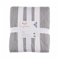 Everyday Living® Microfiber Quilt Full/Queen - Grey/White Perspective: Main
