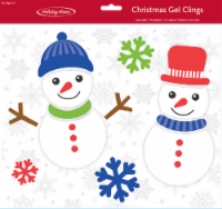 Holiday Home Snowman Gel Window Cling Christmas Décor Perspective: Main