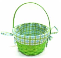 HH 7in Lined Bamboo Basket - Green Perspective: Main