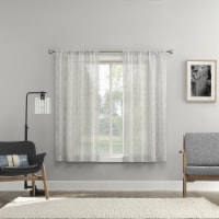 Everyday Living® Bosworth Trellis Embroidery Sheer Rod Pocket Window Panel - Gray Perspective: Main