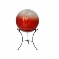 HD Designs Outdoors Swirl Gazing Ball with Stand - Yellow-Red Perspective: Main