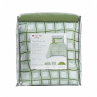 Everyday Living® Check Lines Reversible Twin/Twin XL 5 Piece Set - Green/White Perspective: Main