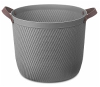 Everyday Living® Round Resin Basket With Faux Leather Handles - Gray Perspective: Main