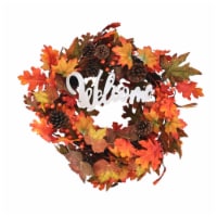 Holiday Home 20 Inch Welcome Fall Wreath Perspective: Main