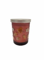 HD Designs Frosted Jar Candle - Harvest Red Leaf Print Perspective: Main
