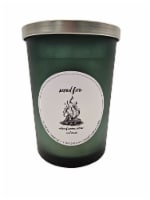 HD Designs Frosted Jar Candle Solid Green Wood Fire Perspective: Main
