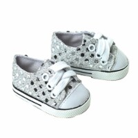 Sophia's Silver Sequin Sneaker Shoes with Laces