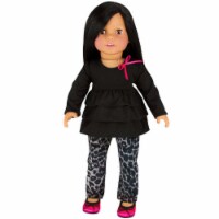 Sophia's - 18  Doll - Animal Print Jeans &  Long Sleeve Ruffle T - Black