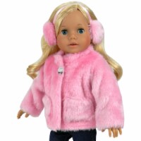 Sophia's Doll Clothes Pink Fur Coat & Earmuff Headband Outfit Set for 18  Dolls