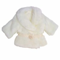 Sophia's Faux Fur Coat with Sash Closure for 18  Dolls, Ivory