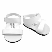 Sophia's Faux Leather Strap Sandals for 18  Dolls, White
