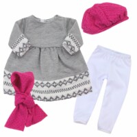 Sophia's Doll Outfit Dress Leggings Hat & Scarf Set