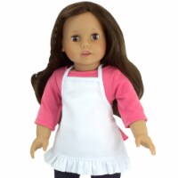 Sophia's - 18  Doll - Baking/Art Apron w/ Ruffle Trim - White